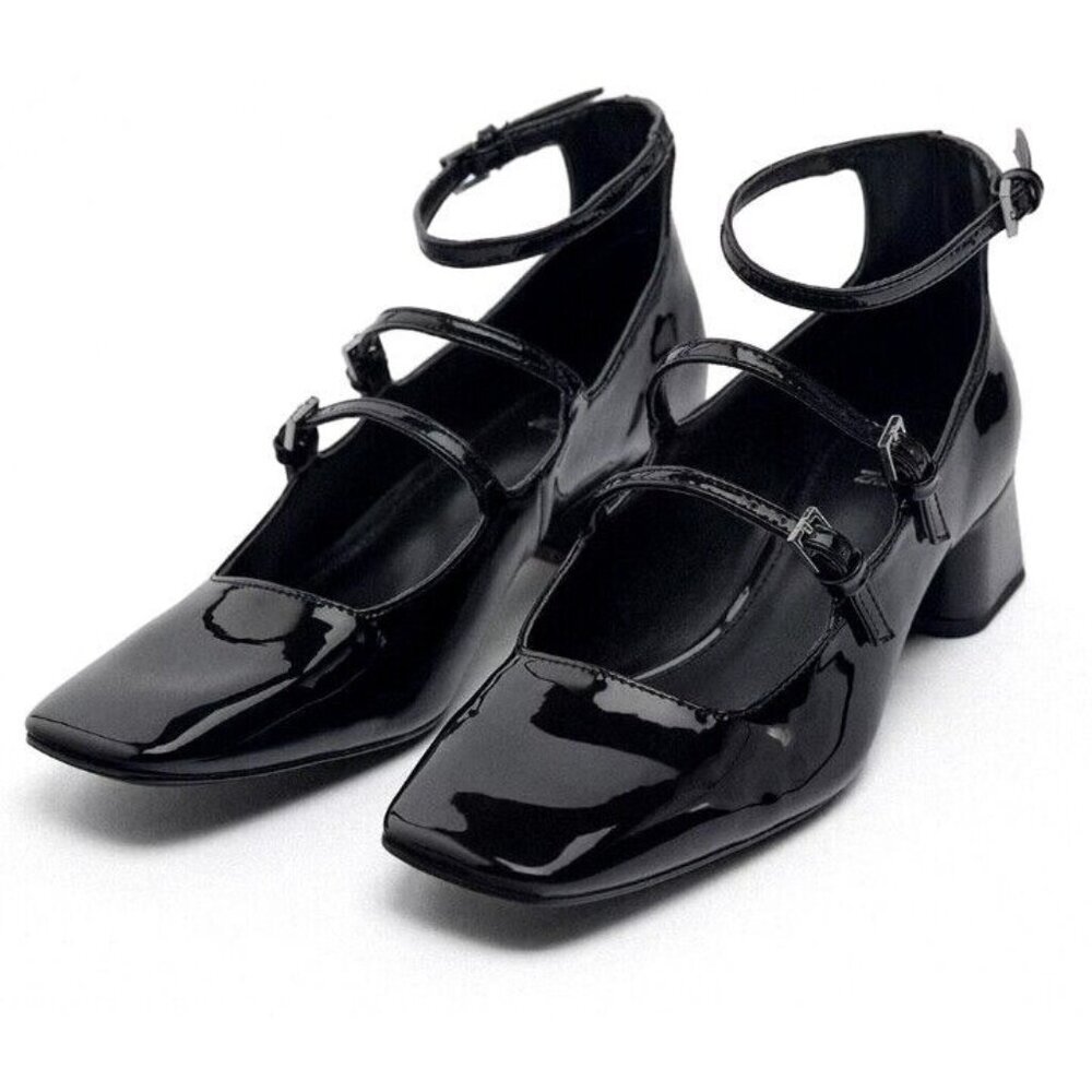 Zara patent leather Mary Jane heels Size EU 41/10 US